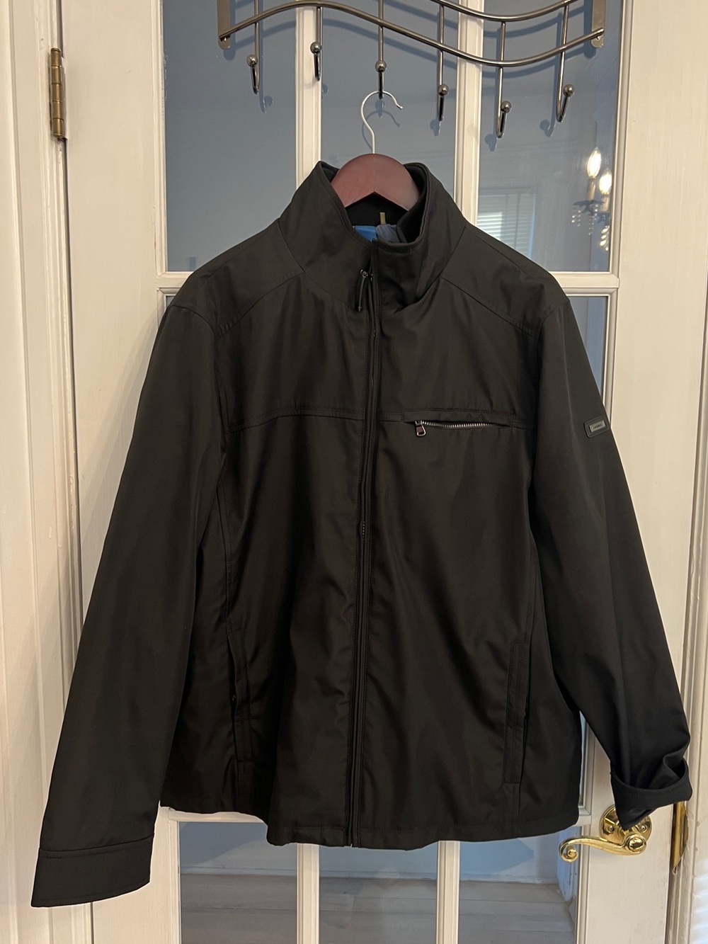 Calvin Klein Men’s Black Water Resistant Full Zip Stand Collar Jacket Size L